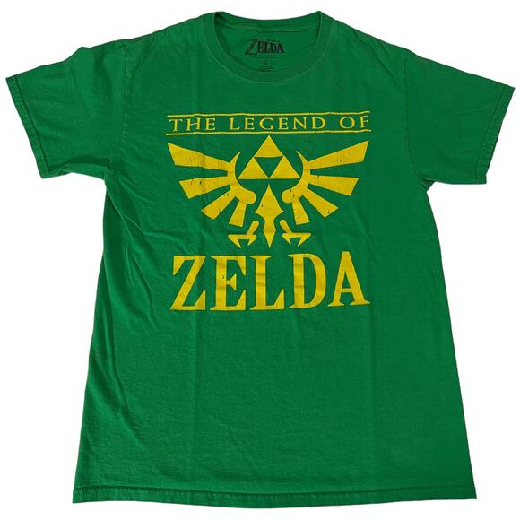 The Legend of Zelda Green T-Shirt Small | Official Nintendo Triforce Crest Tee - Picture 1 of 10